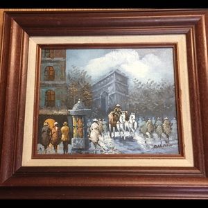🇺🇸Mid Century Original Oil, Paris Signed by Bardon